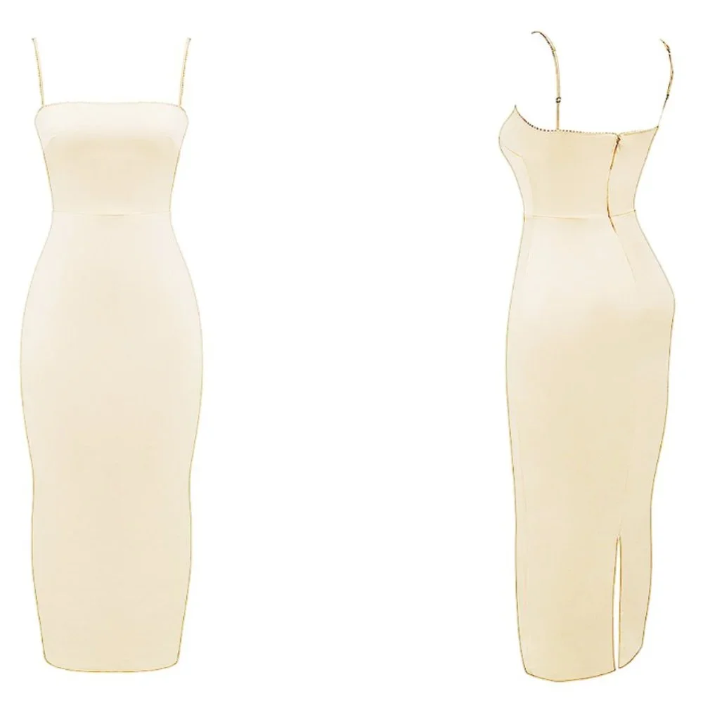 HOUSE OF CB 'Costanza' Vintage Cream Maxi Dress NWOT - Picture 6 of 13